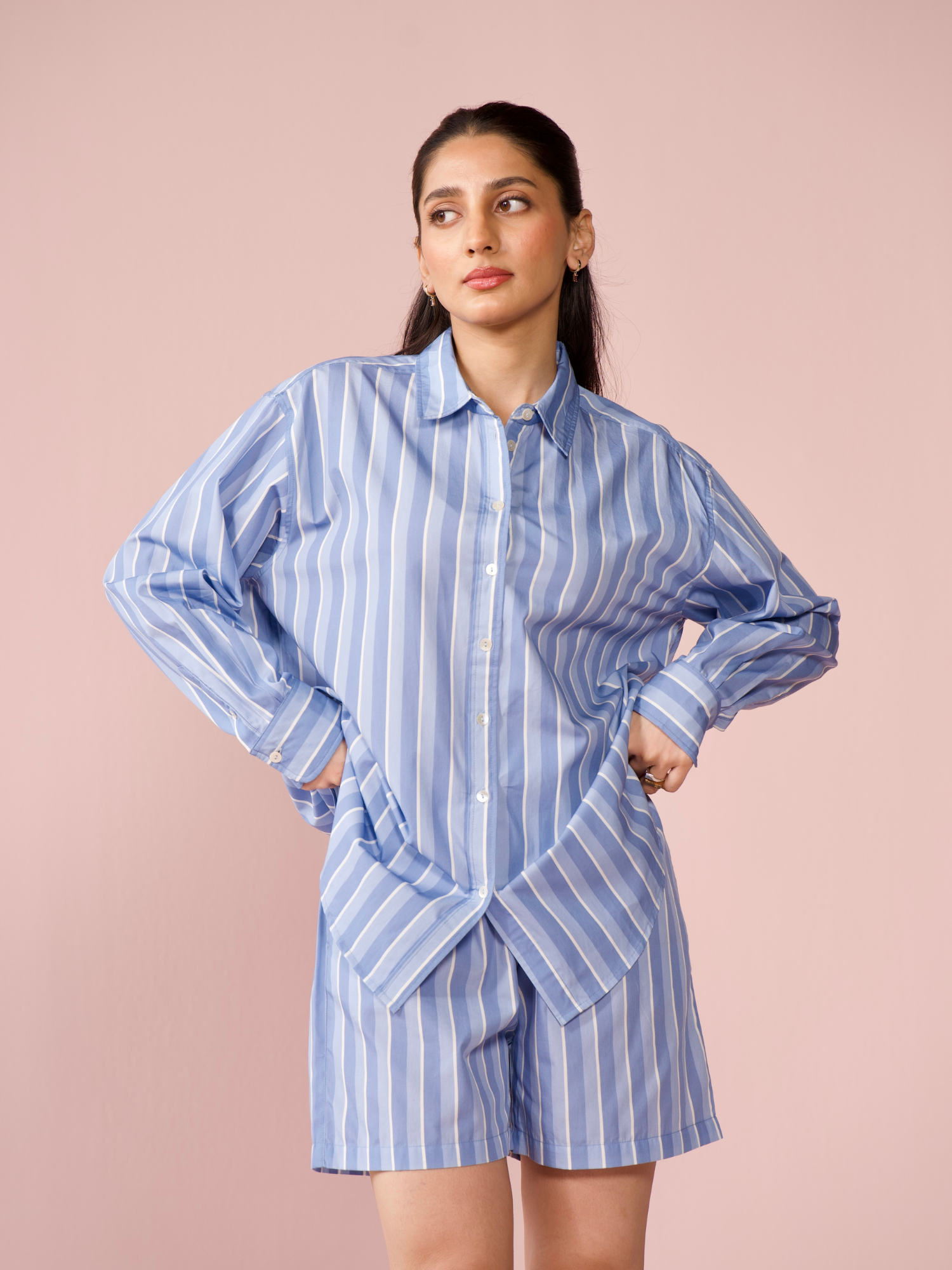 Spritz Poplin Striped Co-ord Set with Shorts