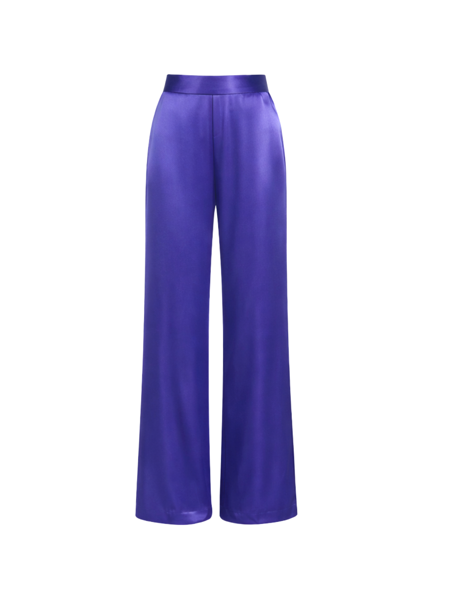 Satin Flowy Pants in Mystic Blue