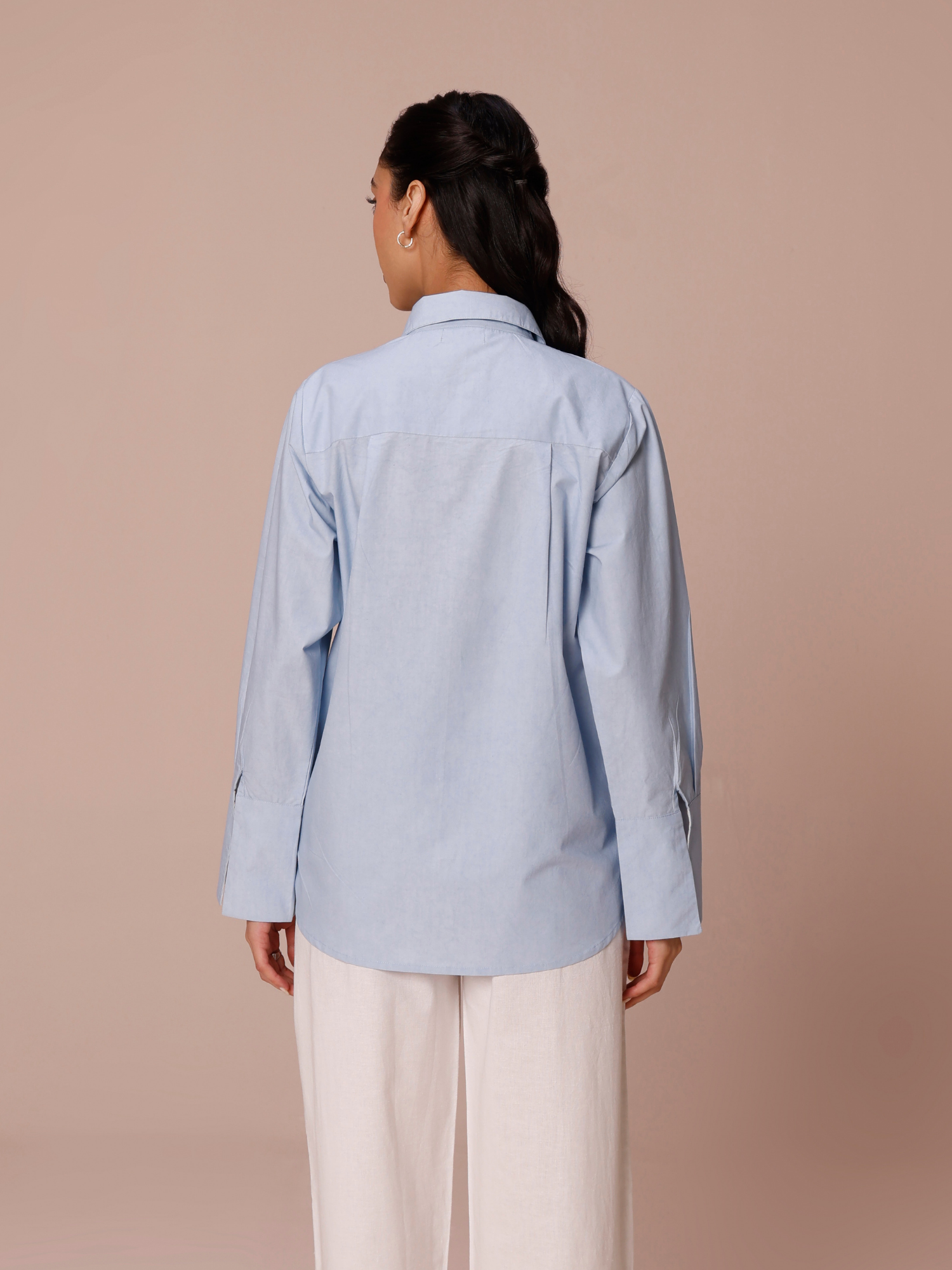 Shop women's blue poplin shirt