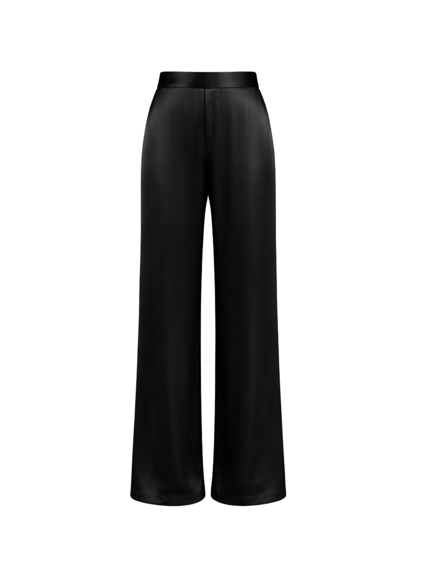 Satin Flowy Pants in Charcoal