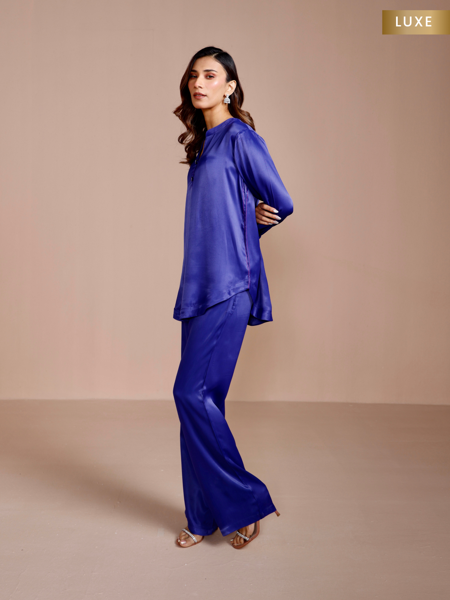 Luxury royal blue tunic set for women