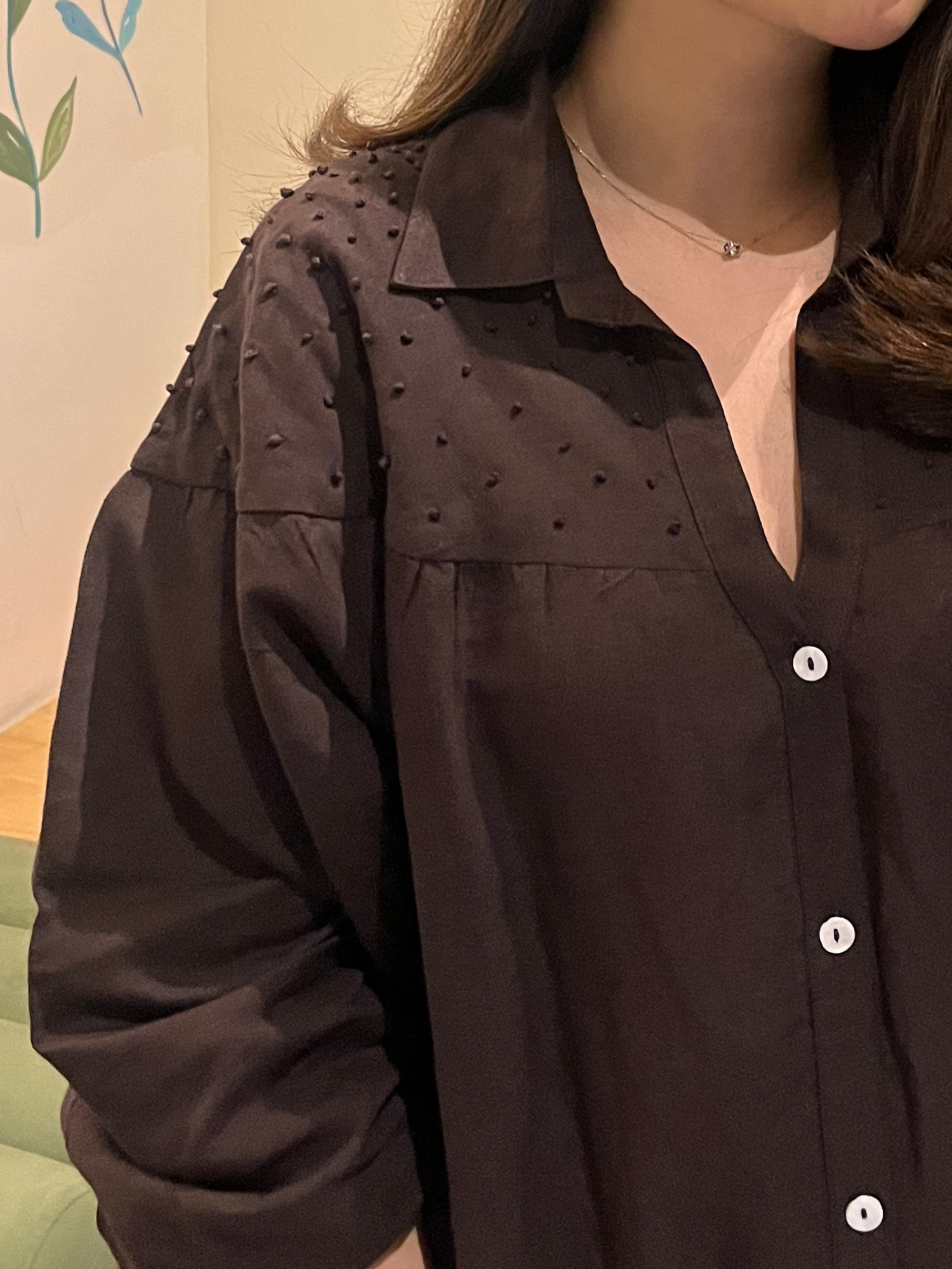 Premium Linen Co-ord Set with French Knots in Espresso
