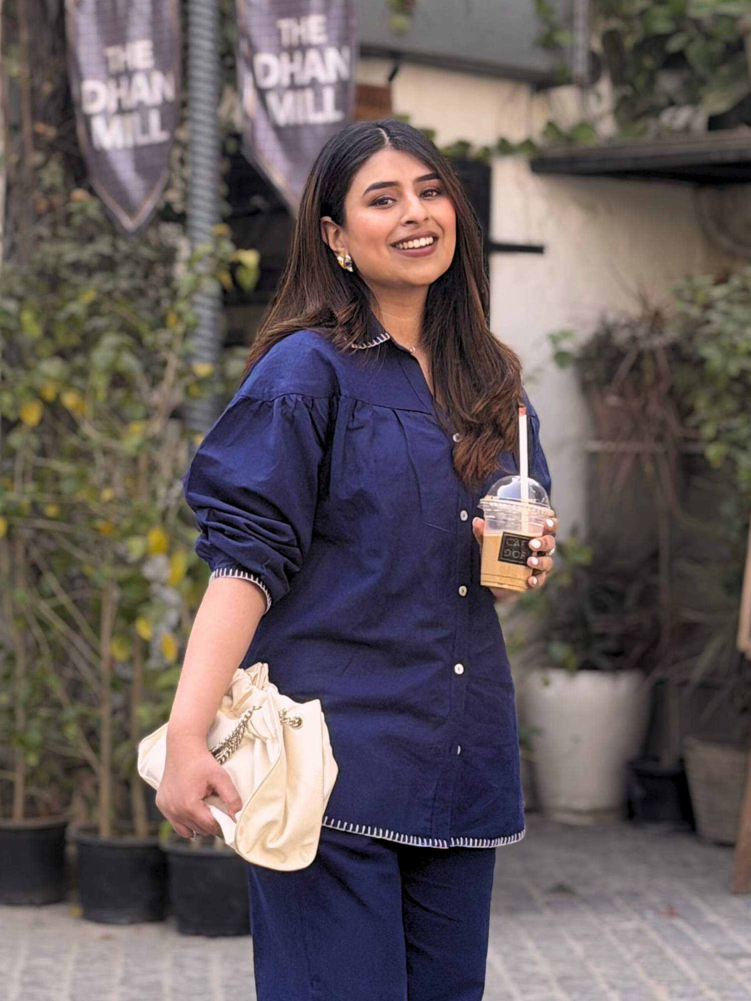 Premium Linen Co-ord Set in Navy Blue