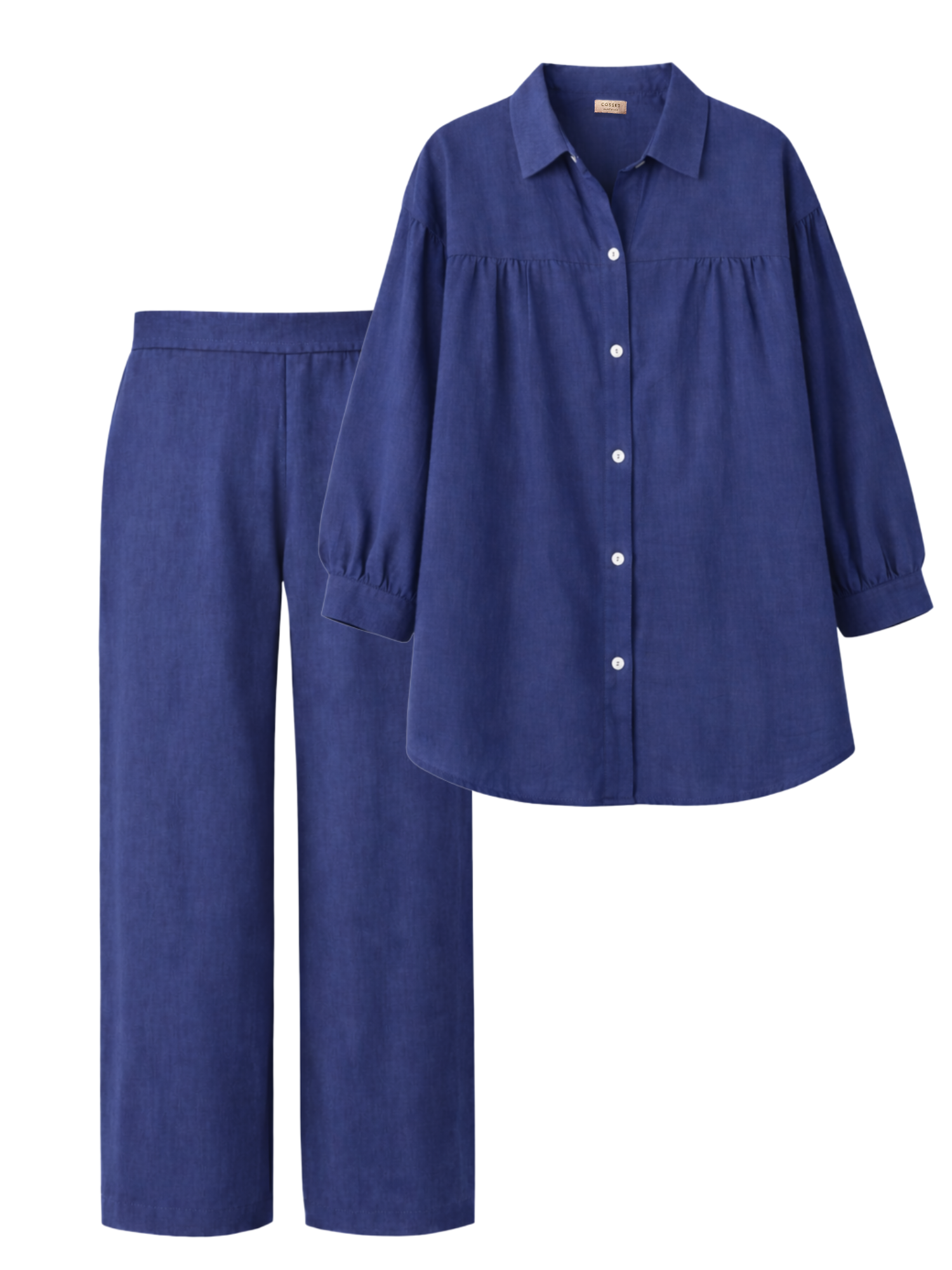 Premium Linen Co-ord Set in Navy Blue