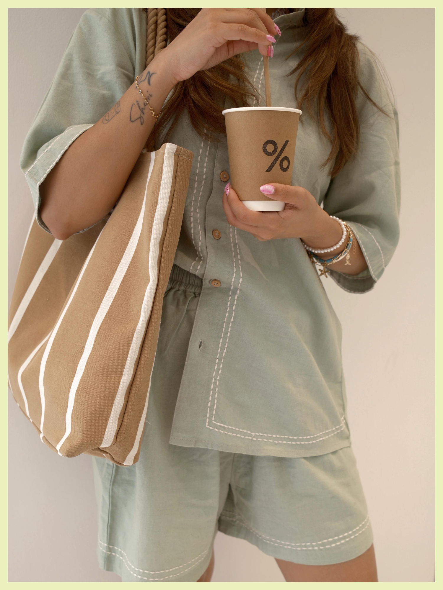 Canvas Tote Bag in Caramel Frappe