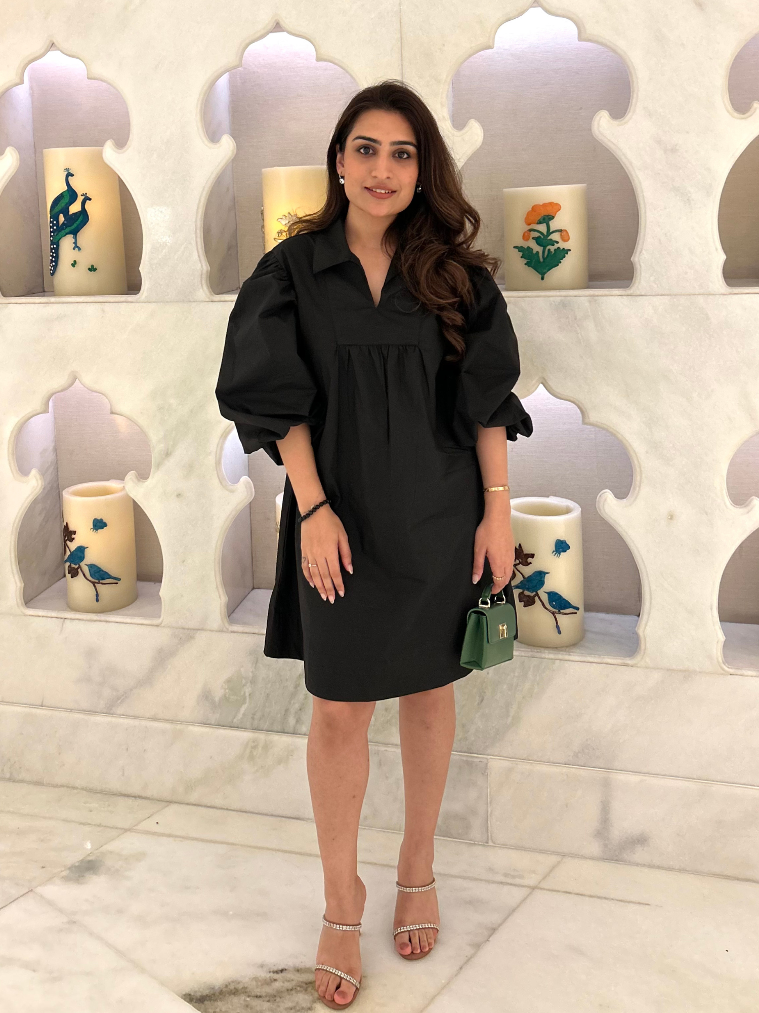 Aperol Poplin Dress in Charcoal