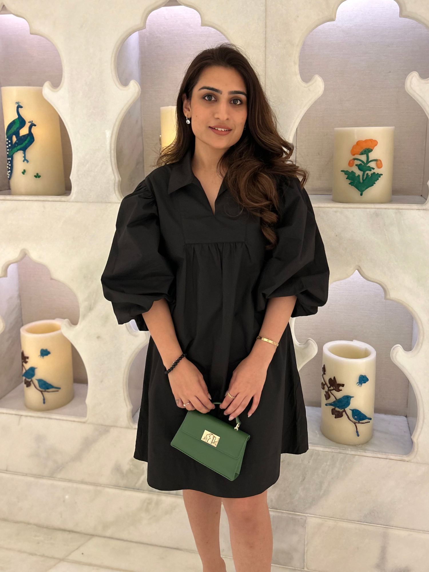 Aperol Poplin Dress in Charcoal