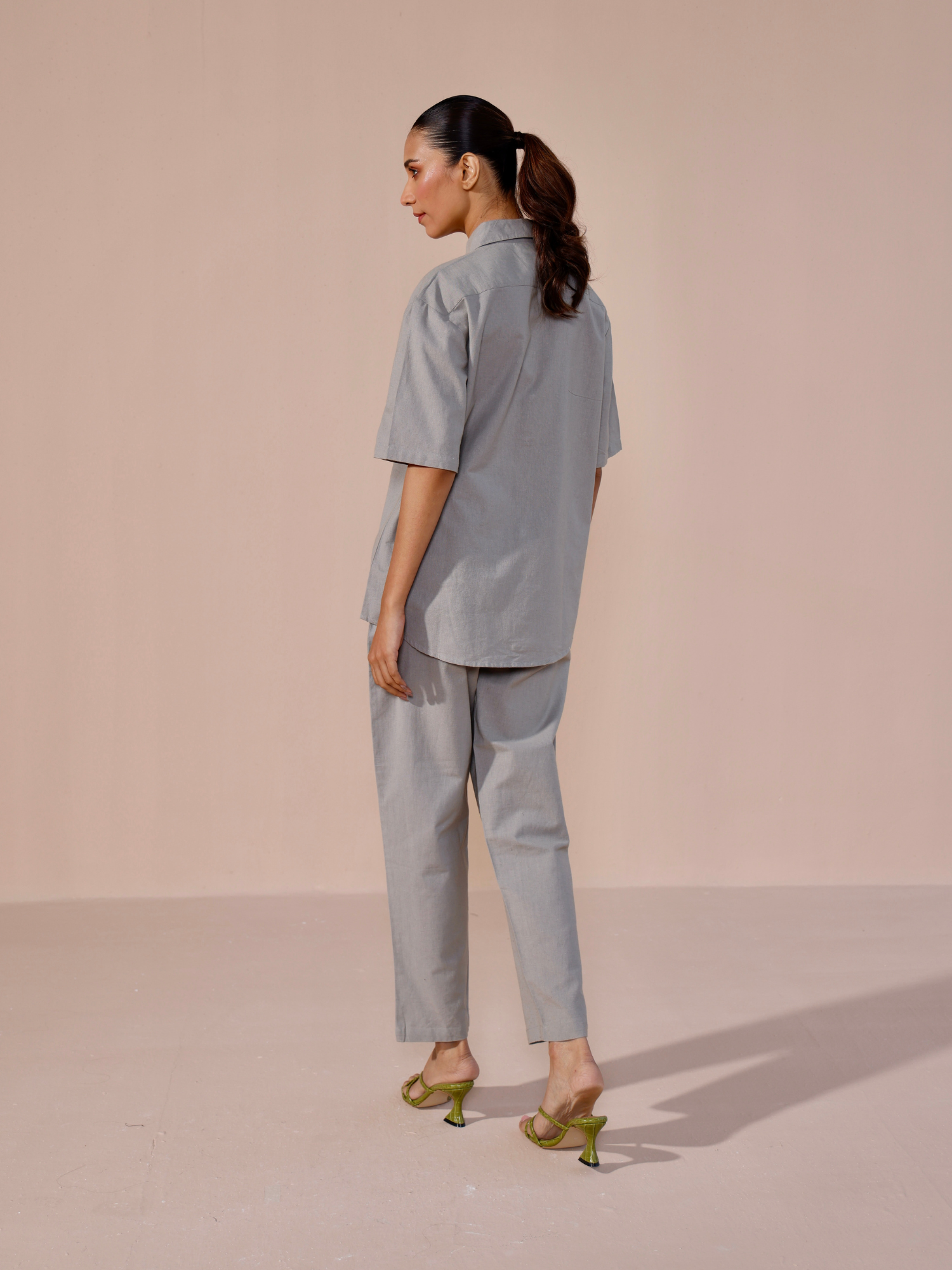 Linen Blend Pants in Stone Grey