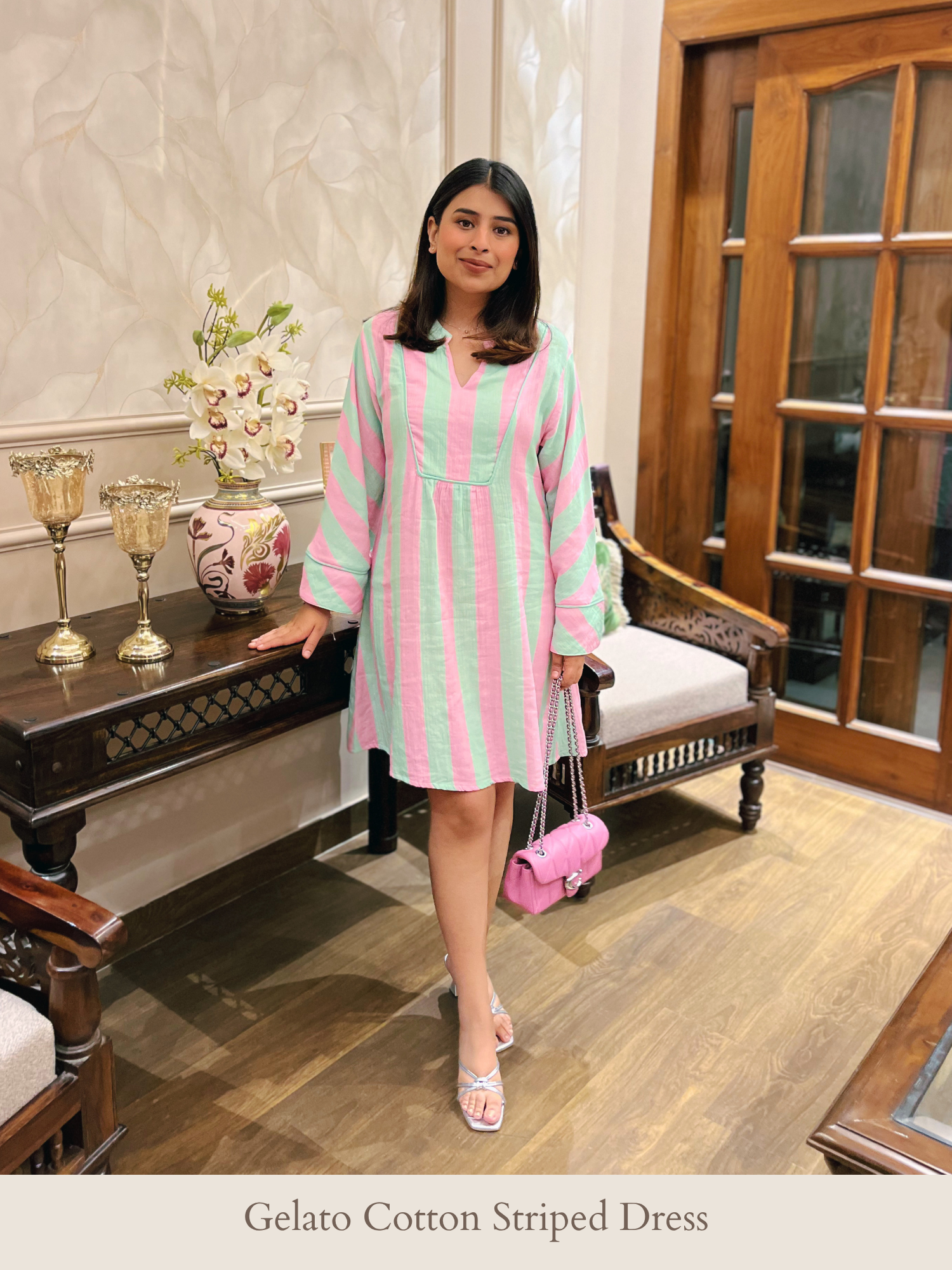 Gelato Cotton Striped Dress