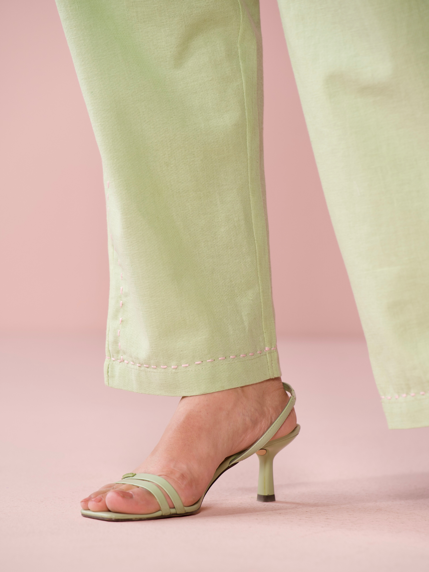 Drift Linen Blend Co-ord Set with Pants in Sage Green