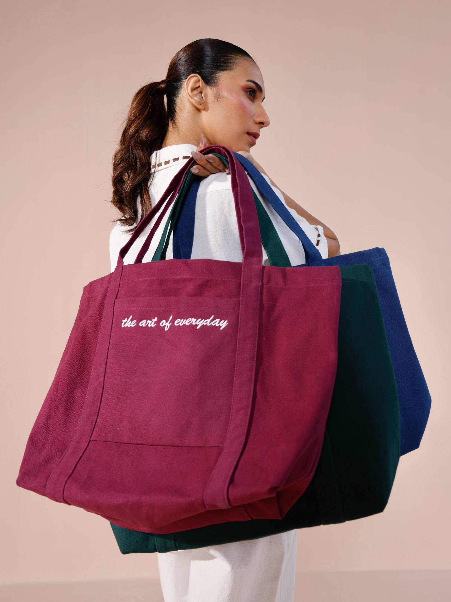 The Art of Everyday Tote Bag in Plum