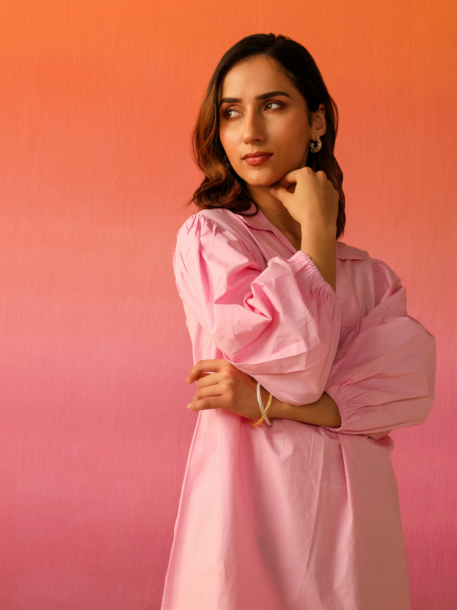 Aperol Poplin Dress in Candy