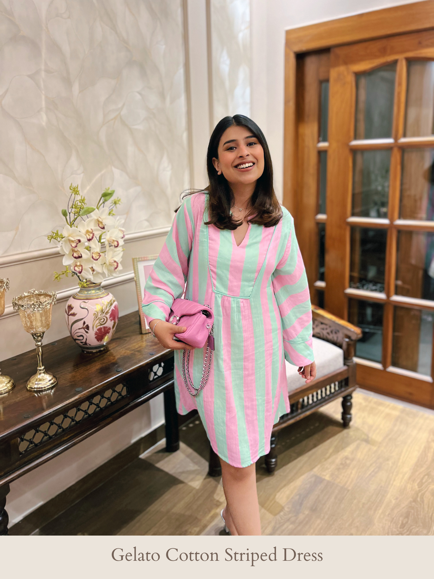 Gelato Cotton Striped Dress