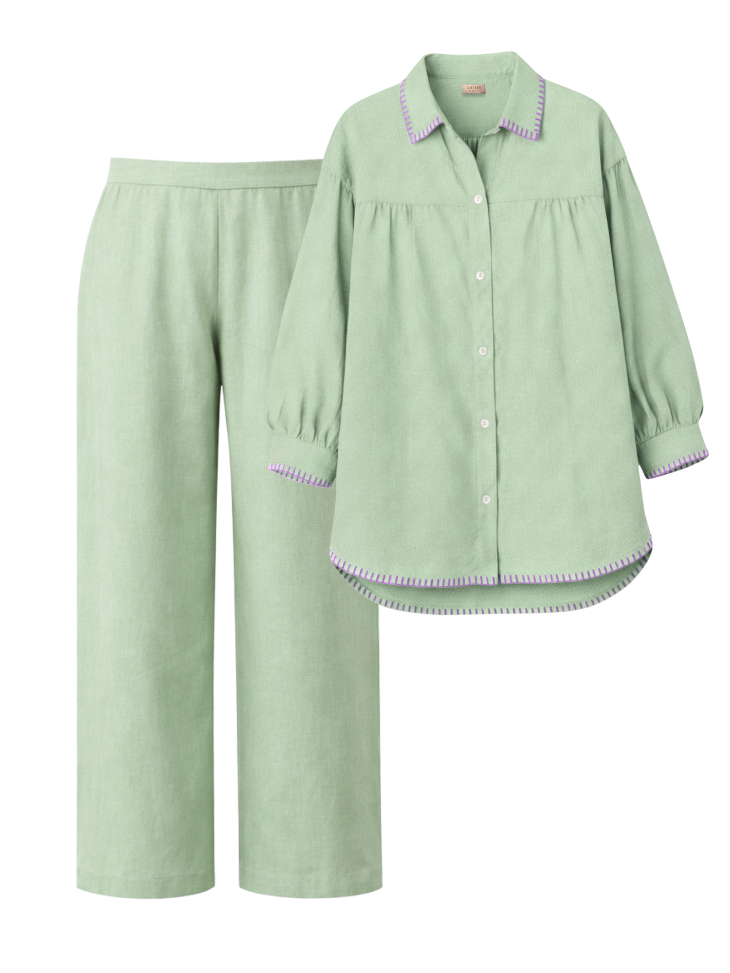 Premium Linen Co-ord Set in Sage Green