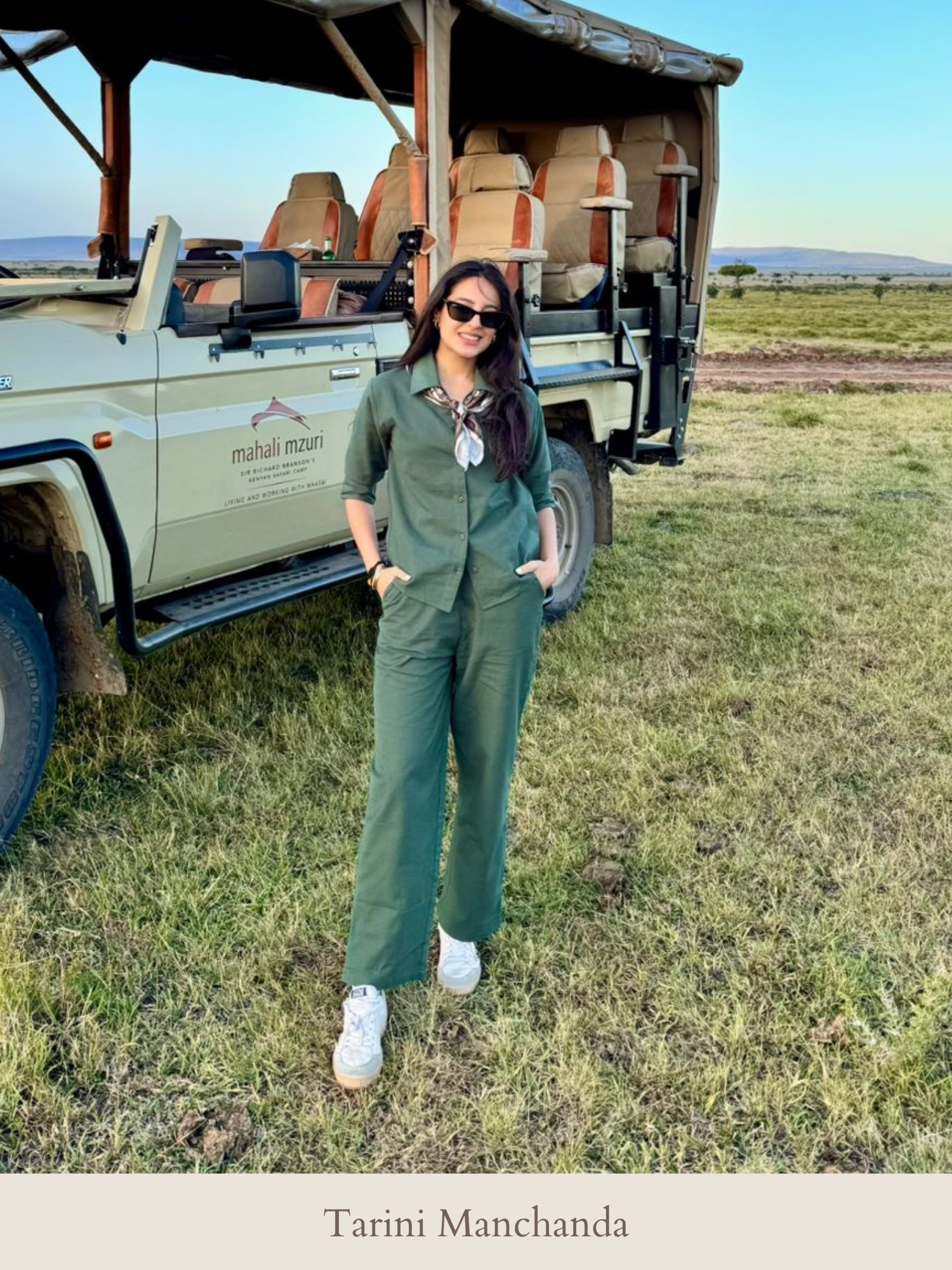 Linen Blend Relaxed Fit Co-ord Set in Forest Green