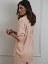 Moss Satin Shirt in Champagne