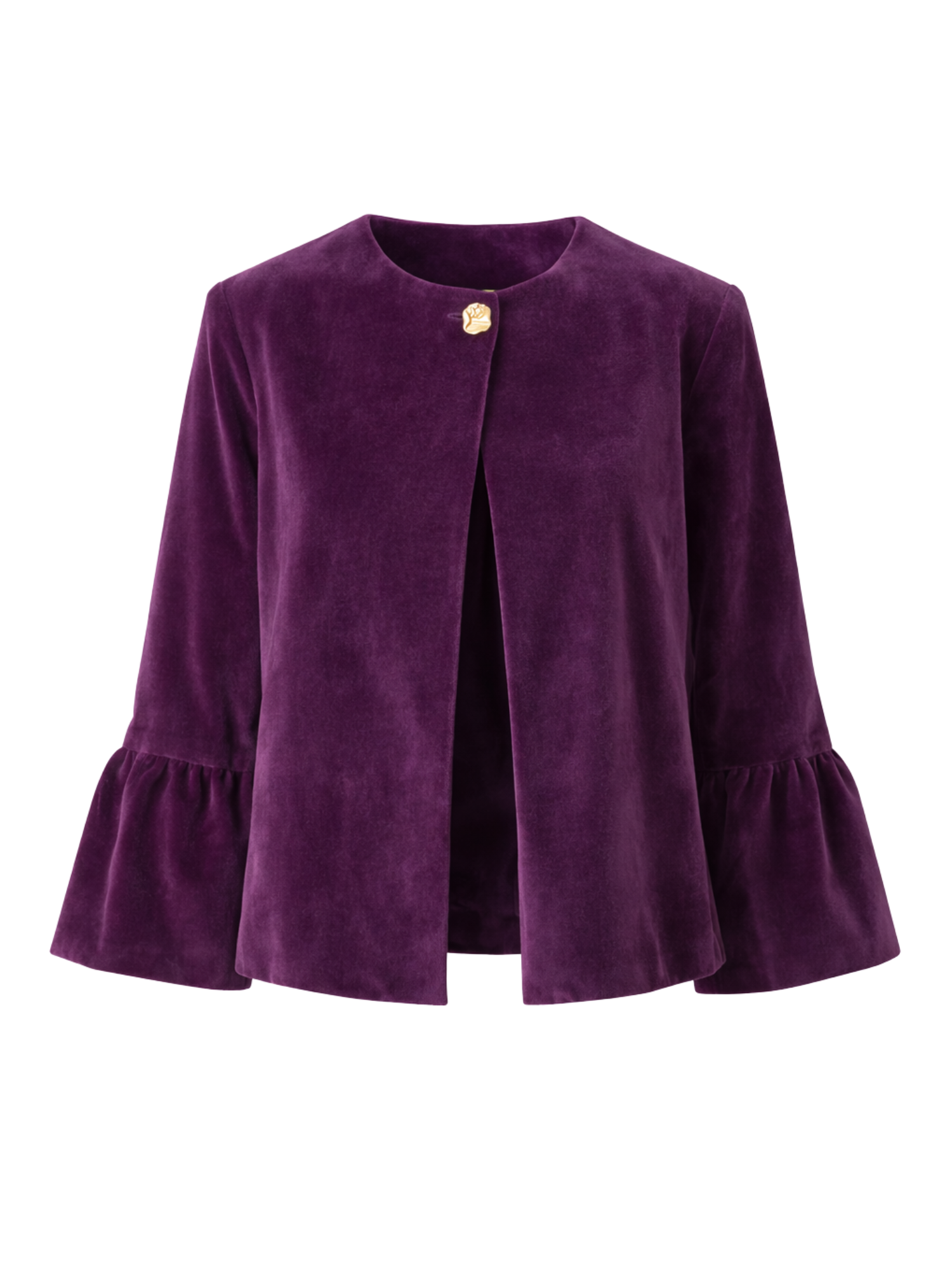 Bell Sleeves Velvet Jacket