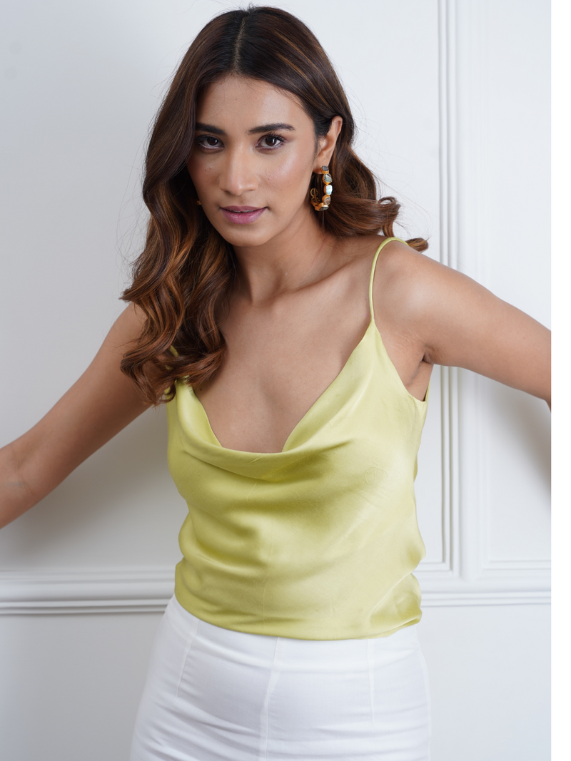 Satin Camisole in Lime
