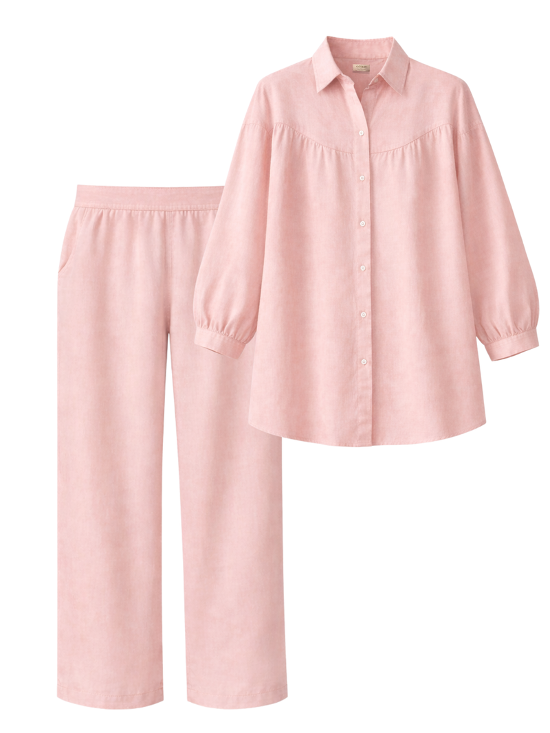 Blue & Pink Striped Linen Co-ord Set main image 0