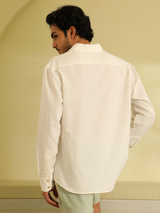 Full Sleeves Linen Shirt in Vanilla