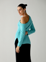 One Shoulder Knitted Woolen Sweater