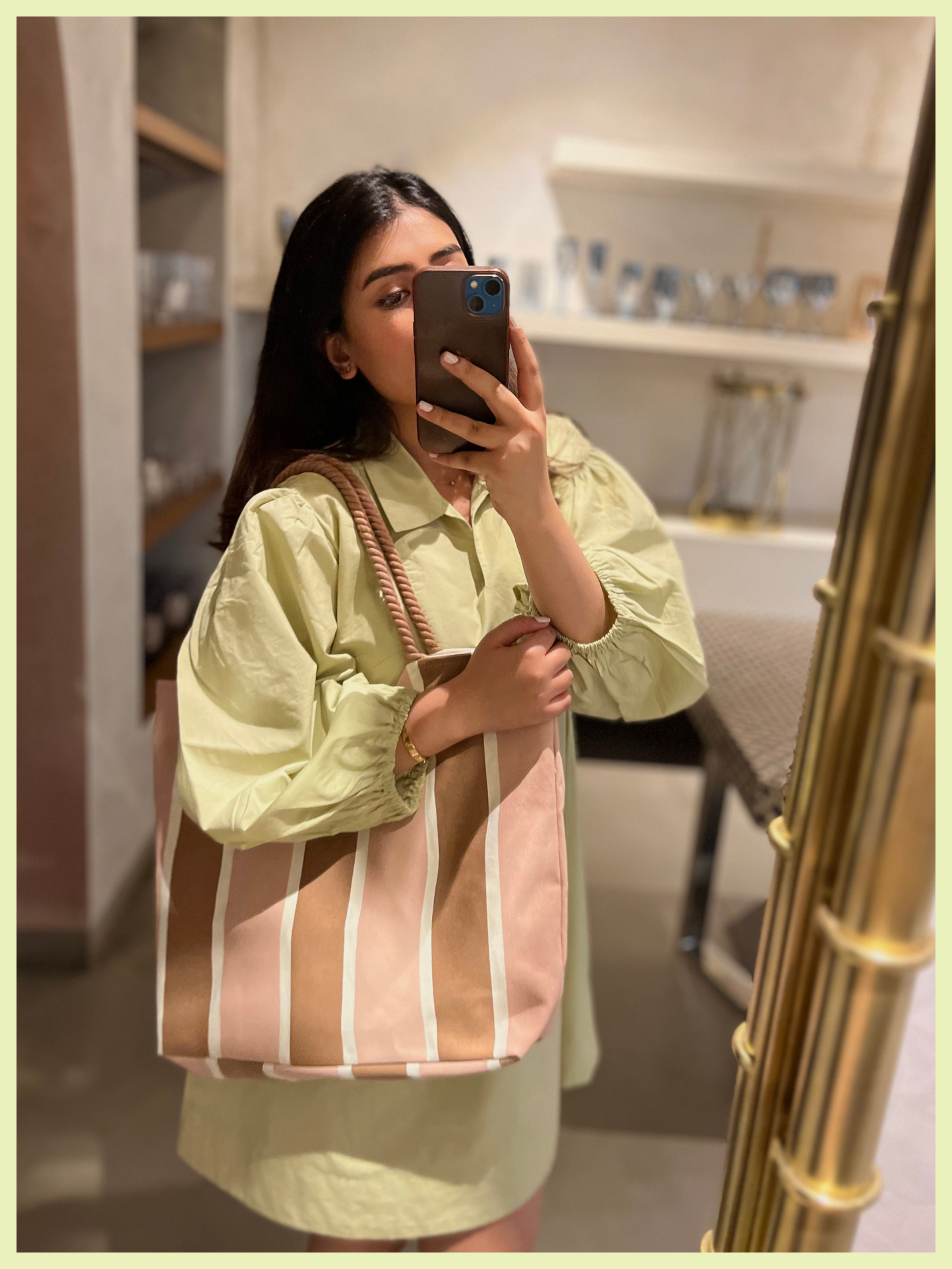 Canvas Tote Bag in Marshmallow Swirl