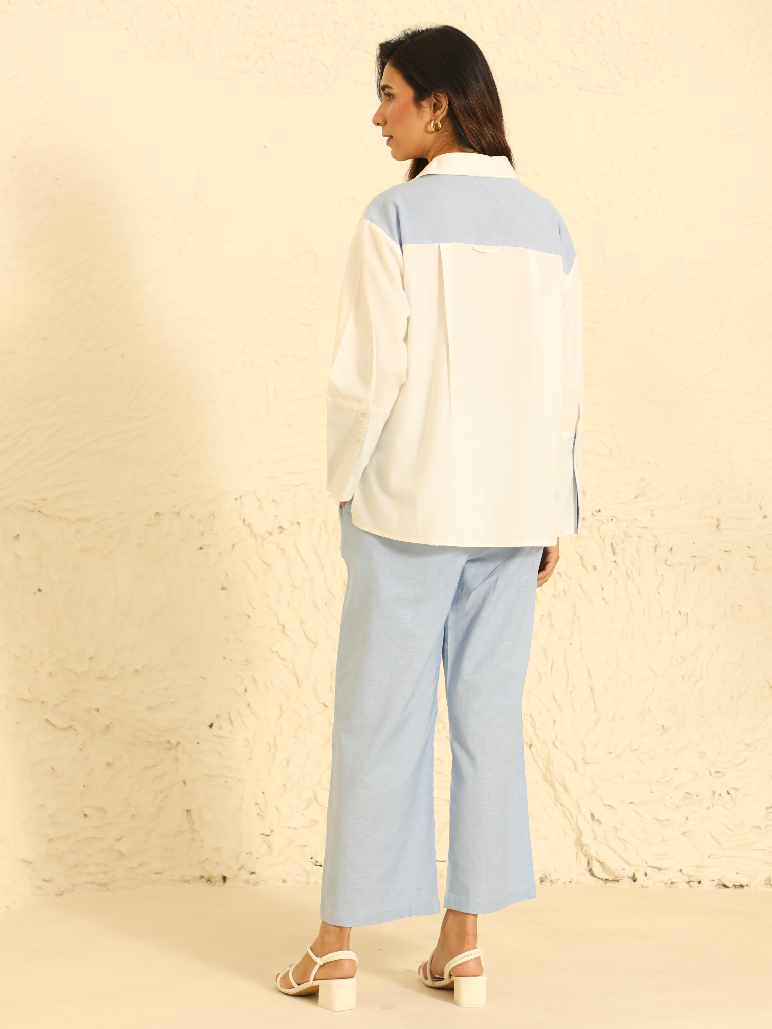 Color Block Co-ord Set in Blue
