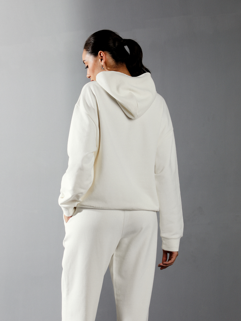 Midweight Pure Cotton Hoodie in Vanilla (Unisex)