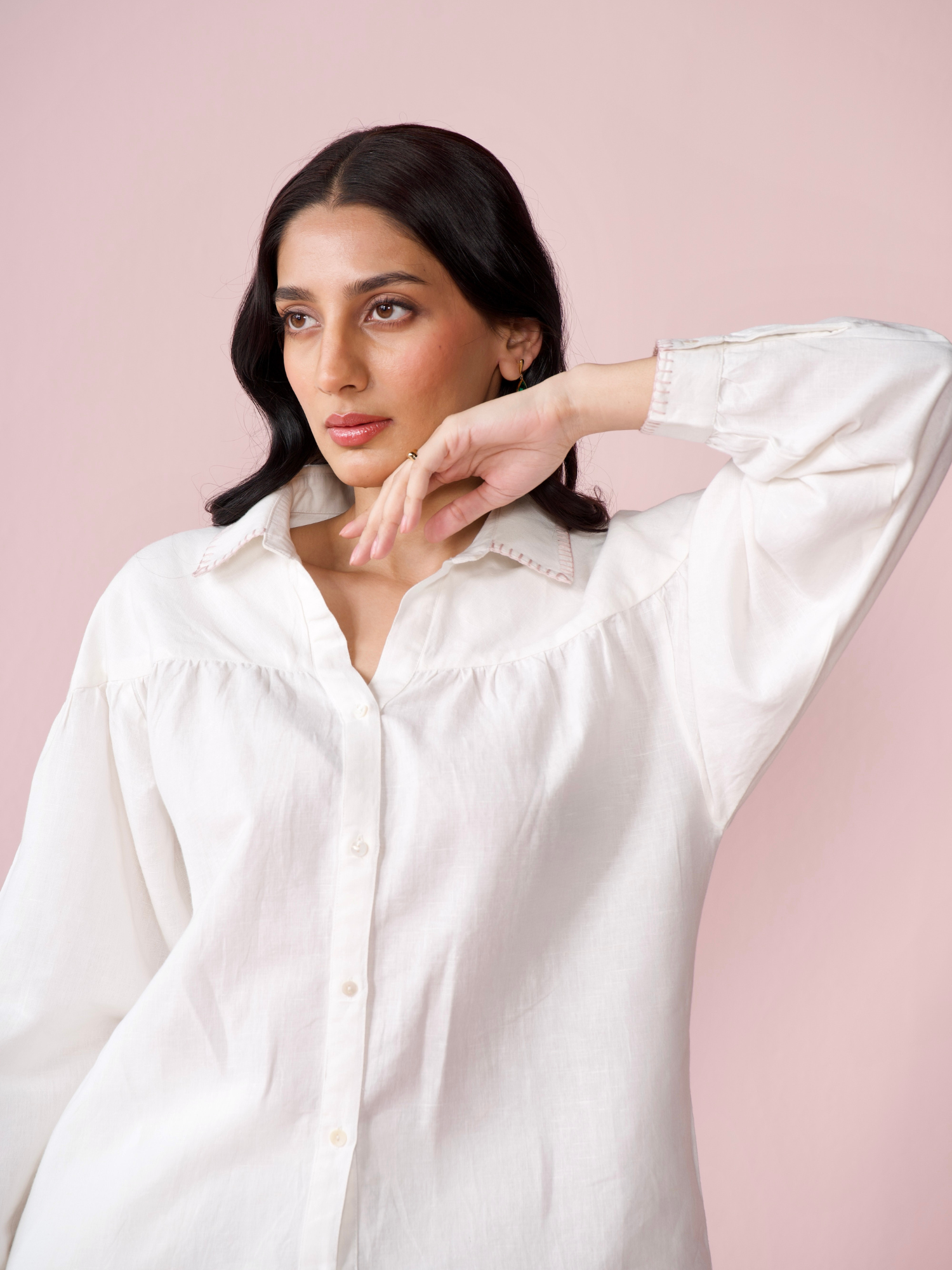 Premium Linen Co-ord Set in Vanilla