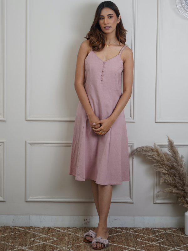 Kate Linen Dress in Rose