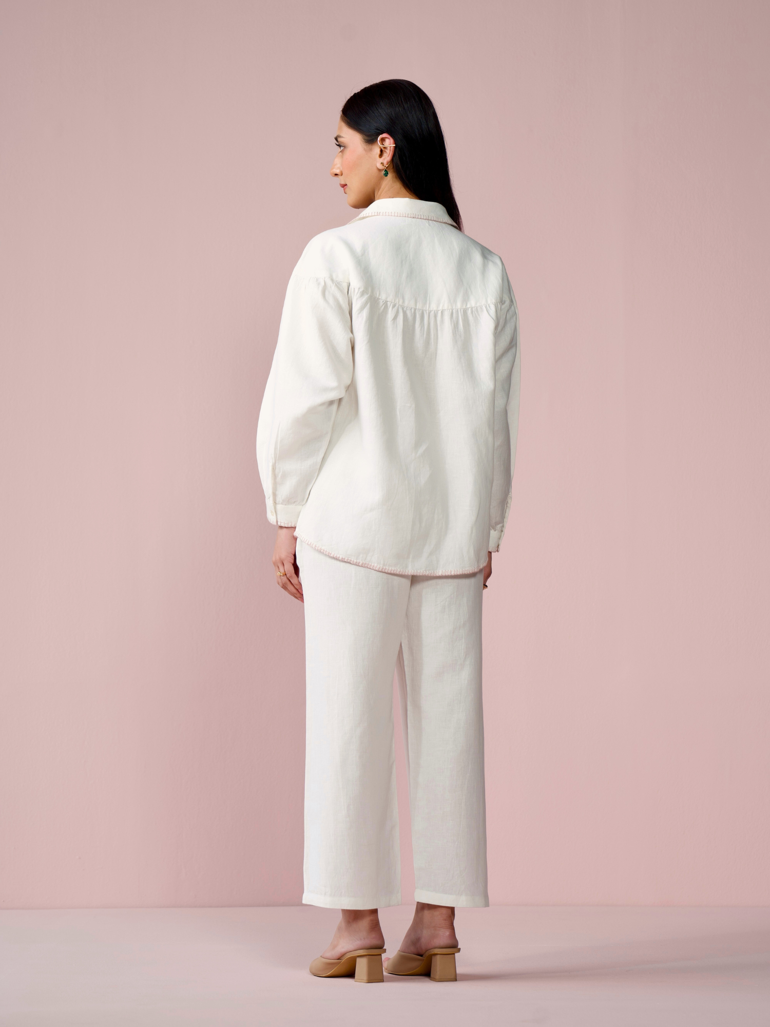 Premium Linen Co-ord Set in Vanilla
