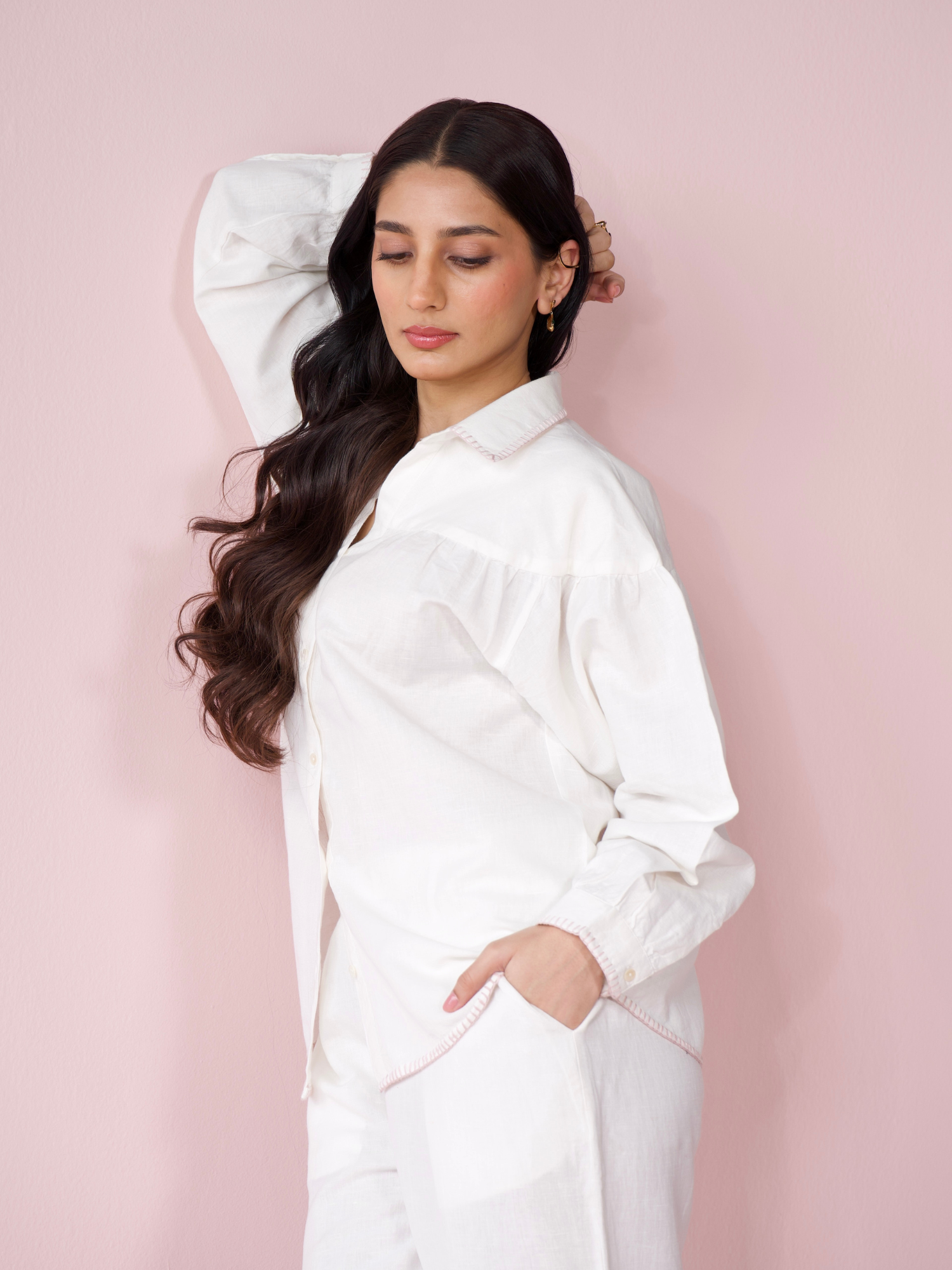 Premium Linen Co-ord Set in Vanilla