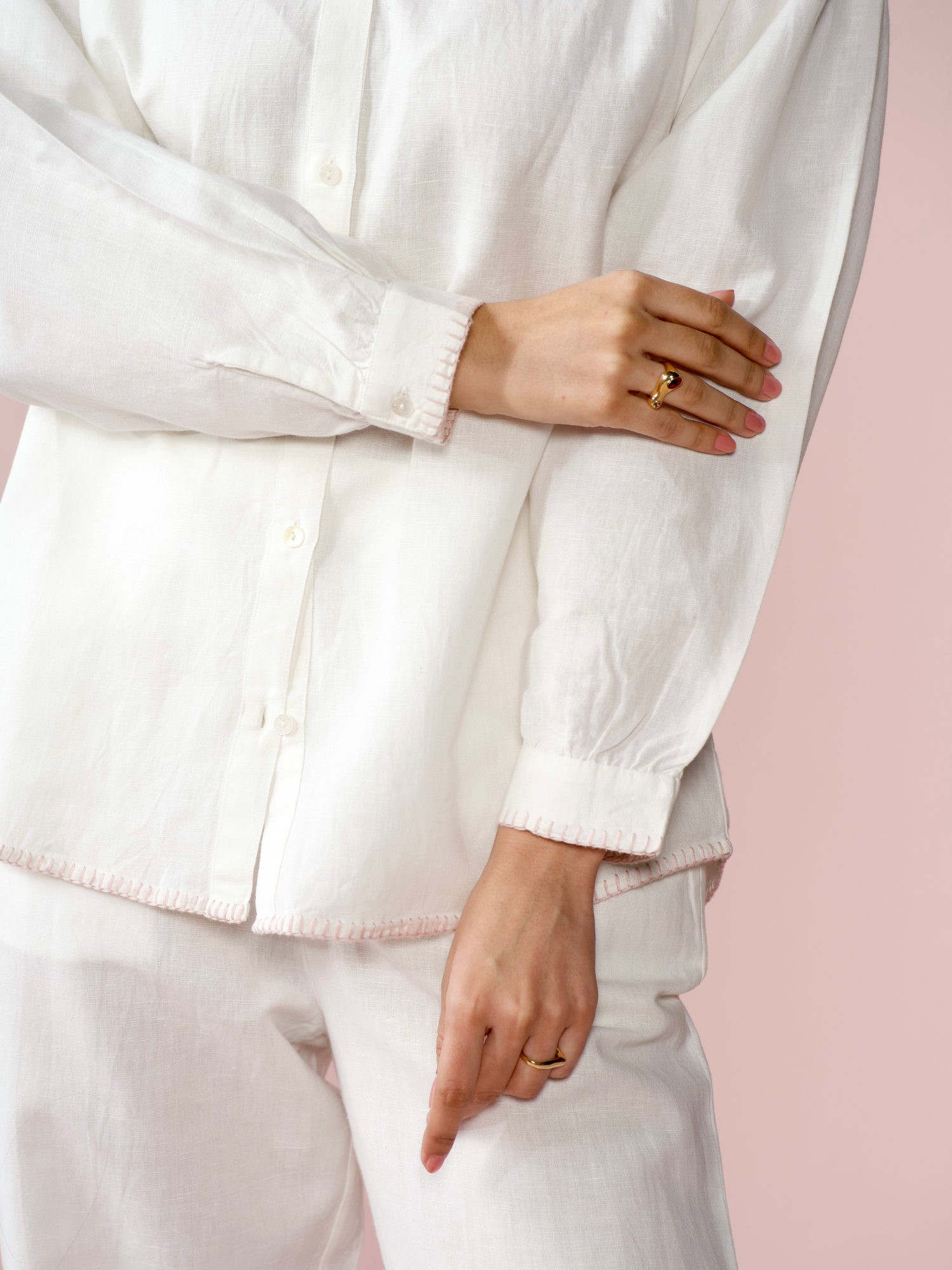 Premium Linen Co-ord Set in Vanilla