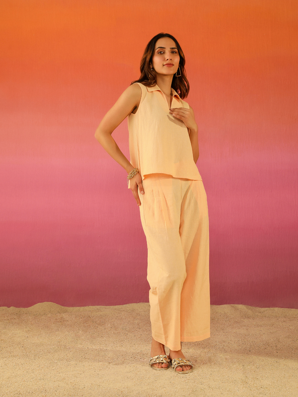 Paloma Linen Co-ord Set in Peach