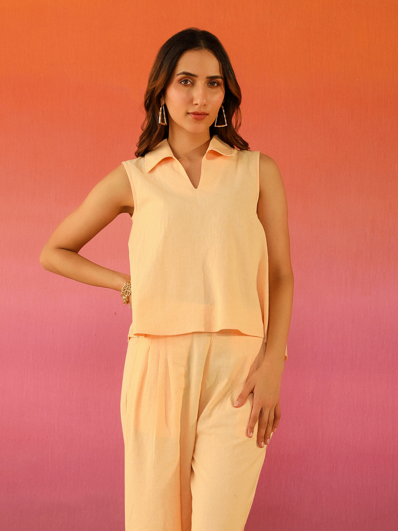 Paloma Linen Co-ord Set in Peach