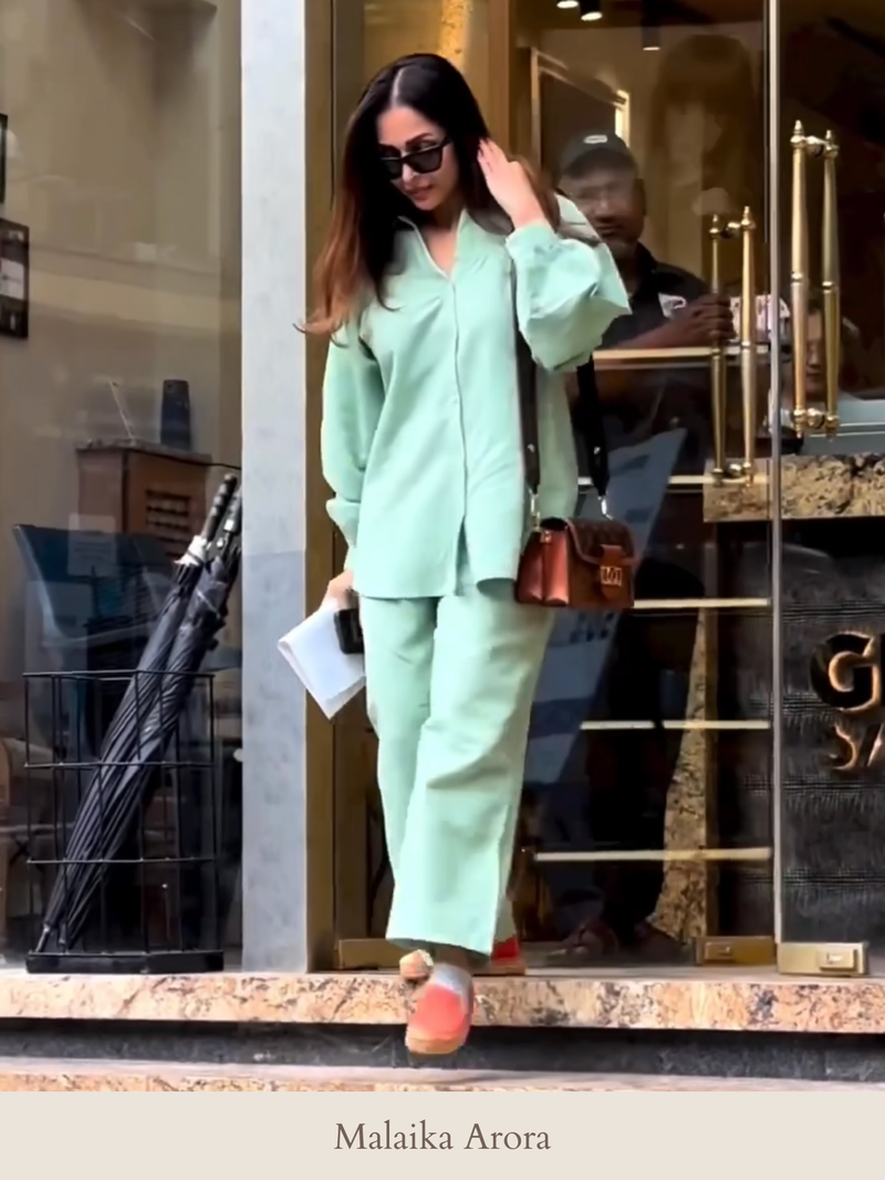 Premium Linen Co-ord Set in Sage Green