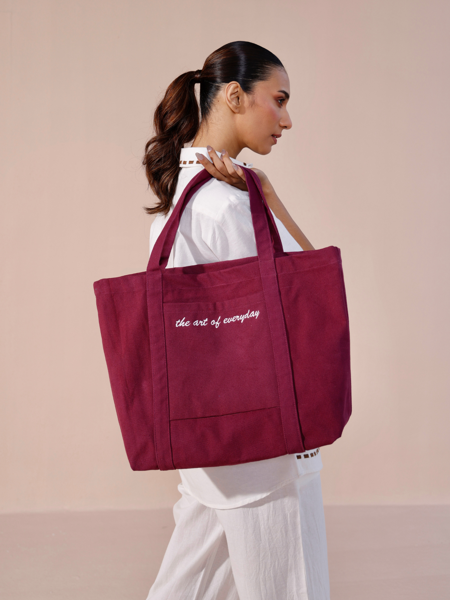 The Art of Everyday Tote Bag in Plum