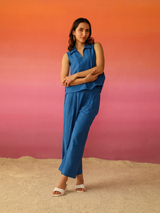Paloma Linen Co-ord Set in Blueberry