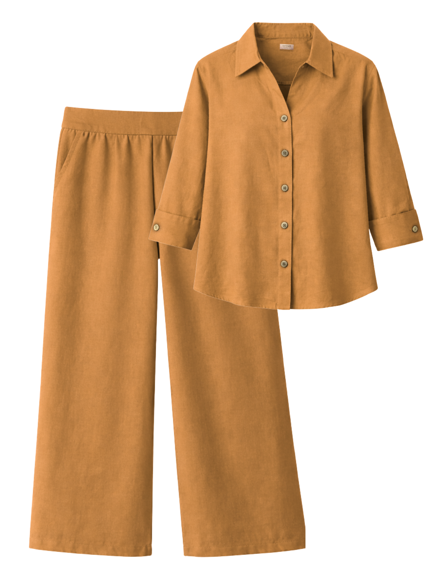 Linen Blend Relaxed Fit Co-ord Set in Mocha
