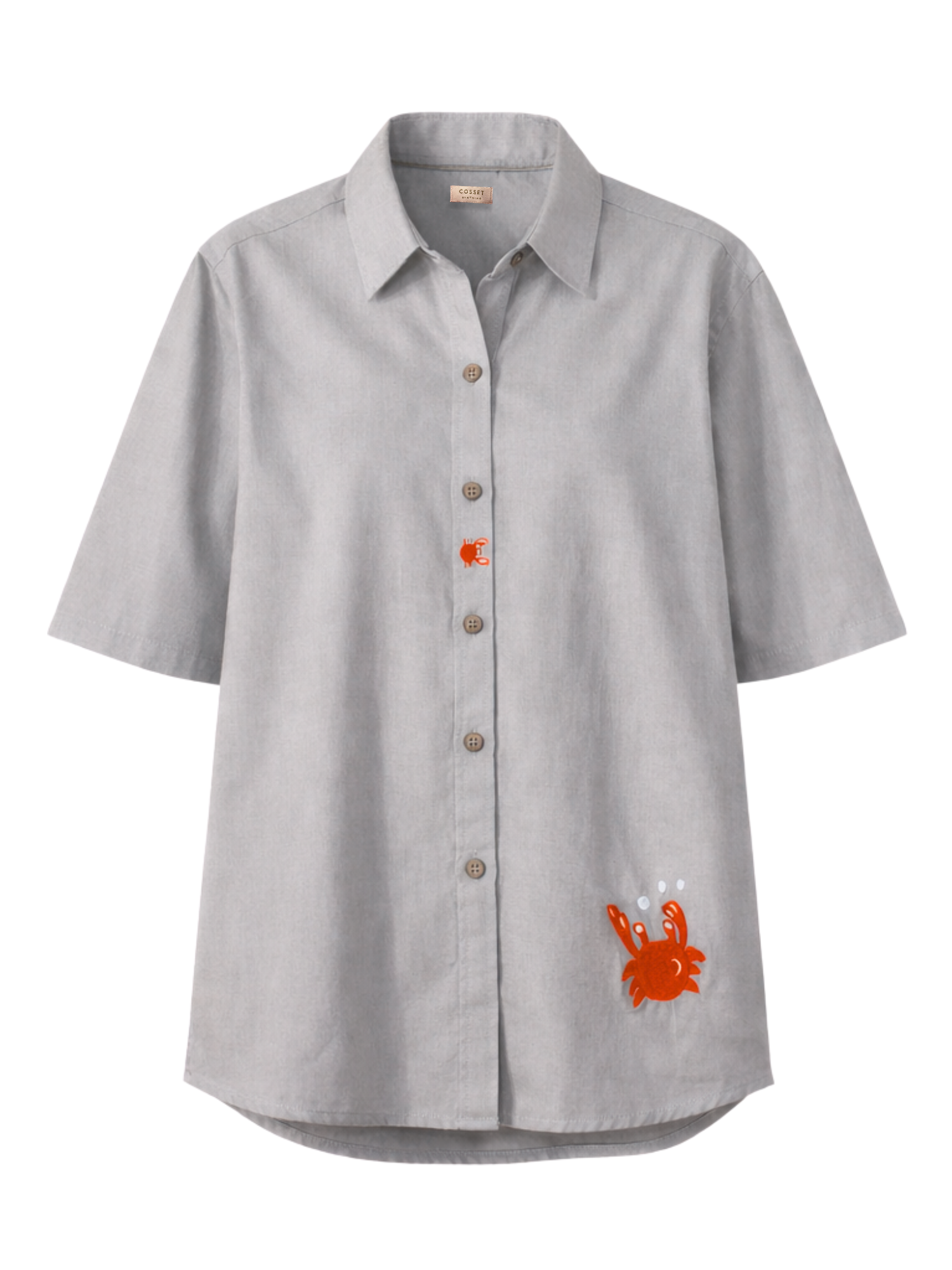 Crabby Linen Shirt in Stone Grey