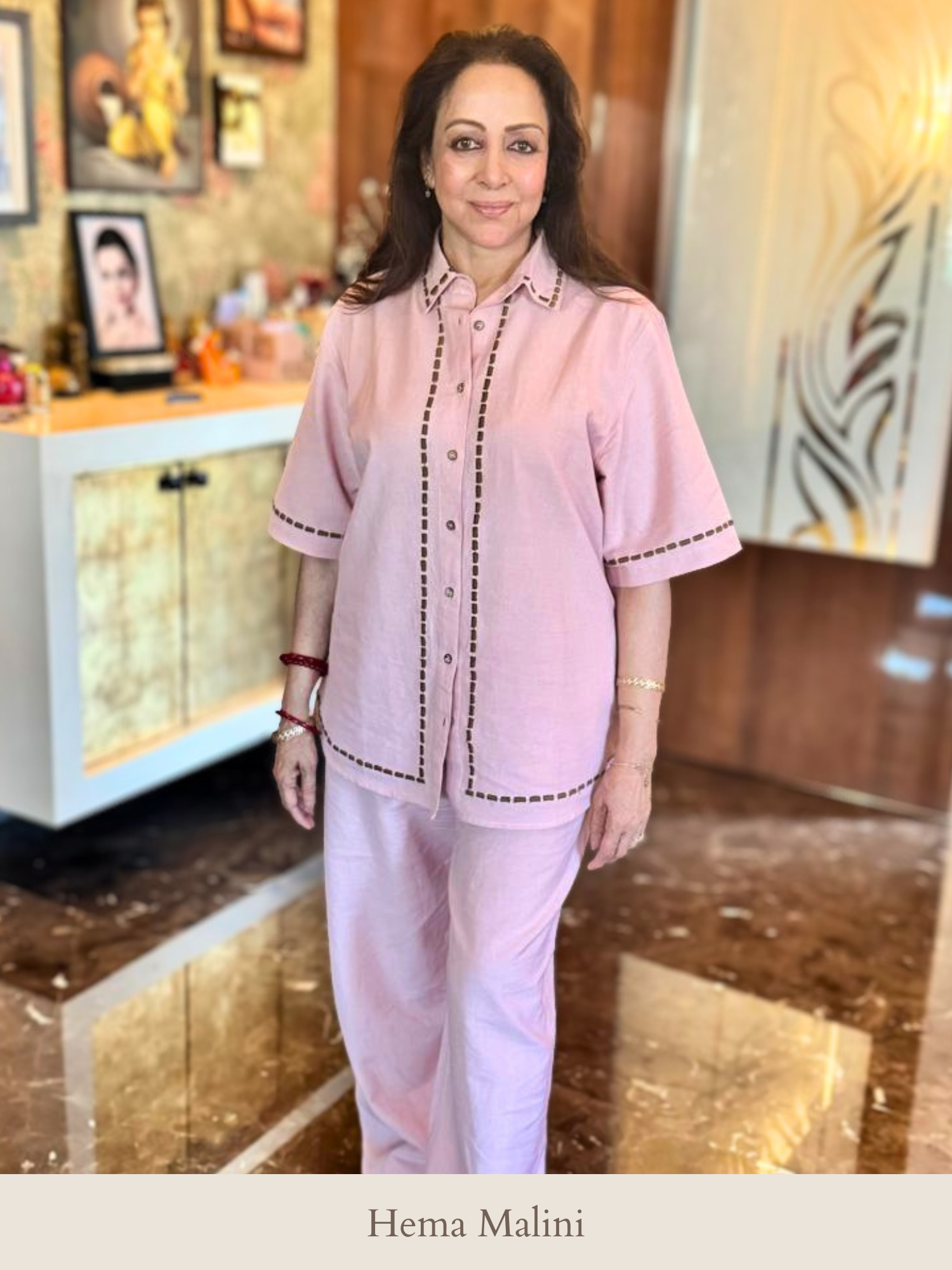 Escape Linen Co-ord Set with Pants in Rose Pink