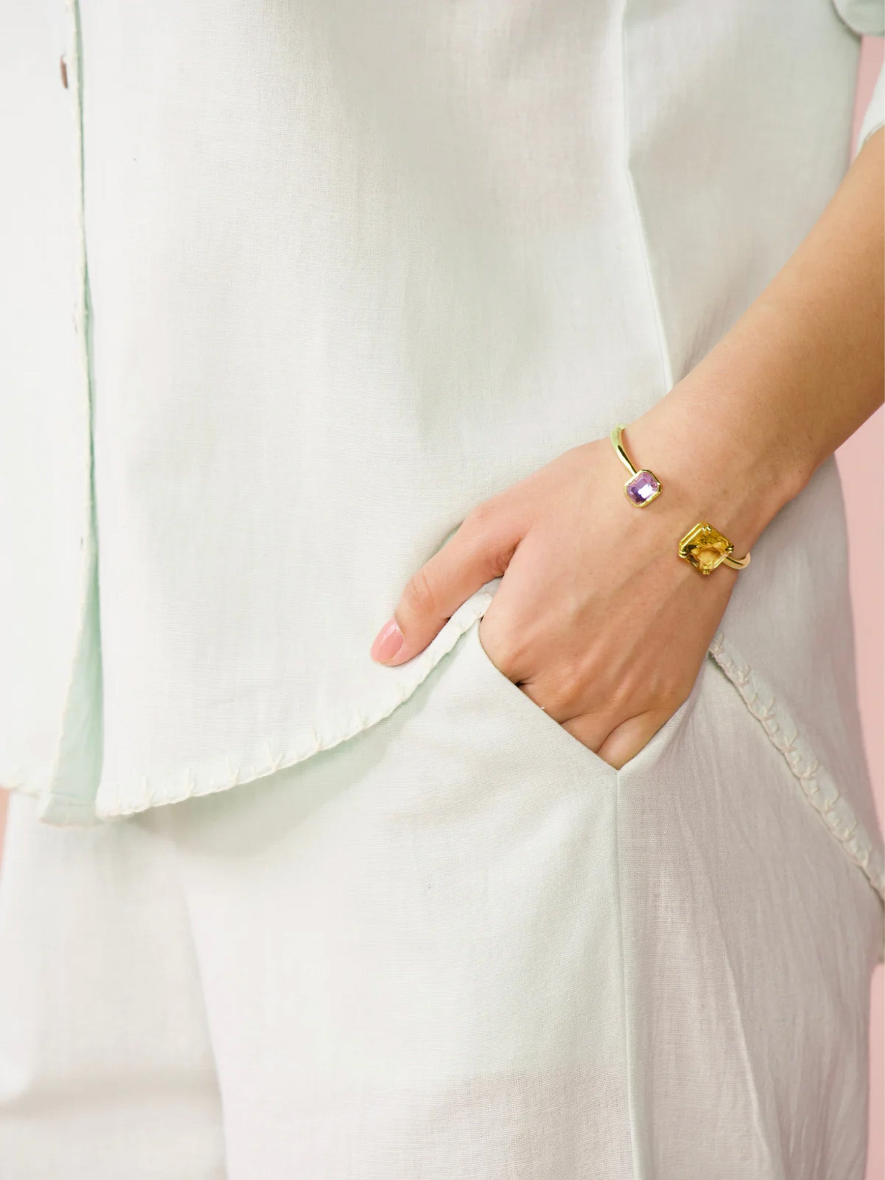Linen Blend Relaxed Fit Co-ord Set in Mint