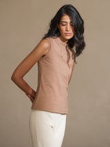 Pure Cotton brown tank top women 