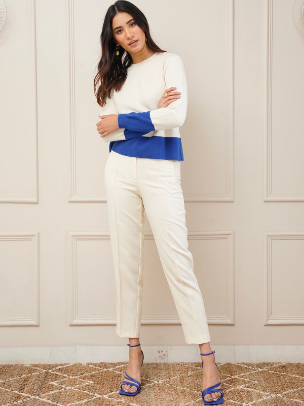  warm and cozy white pullover sweater