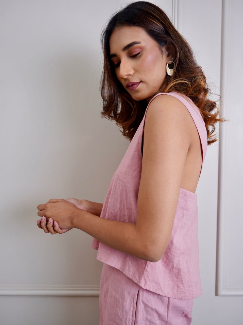 Rachel Cross Back Top in Rose